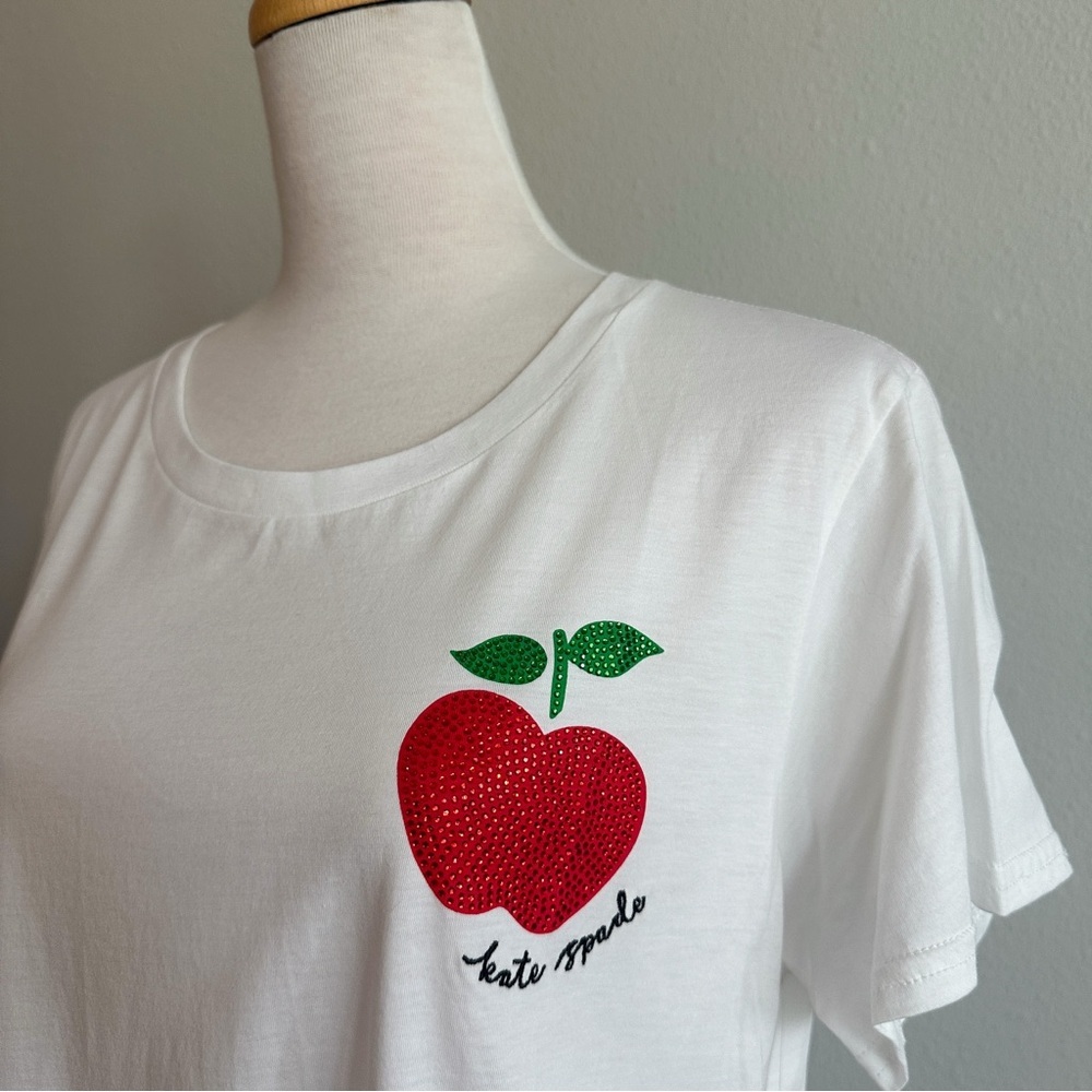 NWT Kate Spade New York City Apple Graphic Tee Shirt | Size XL | 100% Cotton